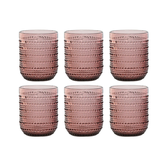 Set de Vasos Home ESPRIT Rosa Cristal 240 ml (6 Unidades)