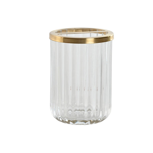 Vasos Home ESPRIT Dorado Cristal 7,5 x 7,5 x 10 cm
